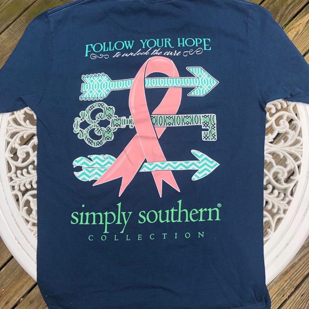 Simply Southern Navy Breast Cancer Awareness Tee